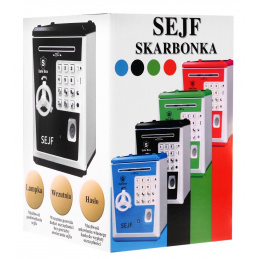 Detská pokladnička 3+ červená Sporenie peňazí + učenie sa podnikania