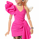 Barbie Deluxe Style Modelka v růžových šatech s volánem JJN73