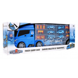 Policajné auto 2v1 pre deti 3+ Úložný priestor pre pružiny + šmykľavka pre auto