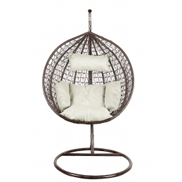 Aga Závesné kreslo ORTA Hnedé/Bežové