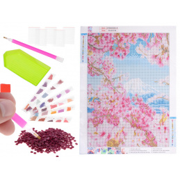 Aga Sada mozaiky s diamantovou výšivkou 5D Čerešňový kvet