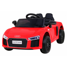 Audi R8 na batérie pre deti Červená + Diaľkové ovládanie + EVA + Pomalý štart + MP3 LED
