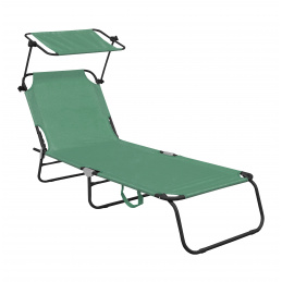 Aga Záhradné polohovacie lehátko so strieškou Svetlo zelené