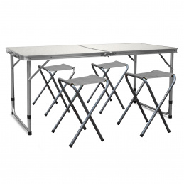 Aga Kempingový skladací set Biely