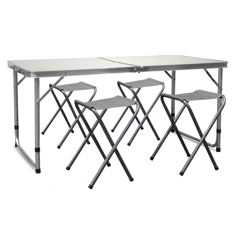 Aga Kempingový skladací set Biely