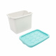 Doloni Úložný box s vekom 37x27x27 Biela/Tyrkysová