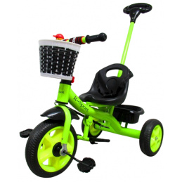 Trojkolka T8 zelená s rukoväťou Kolesá EVA Odrážadlo