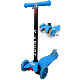 R-Sport Detská trojkolová kolobežka H1 Modrá s LED kolieskami
