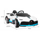 Bugatti Divo Detské autíčko na batérie biele + diaľkové ovládanie + EVA + pomalý štart + LED MP3