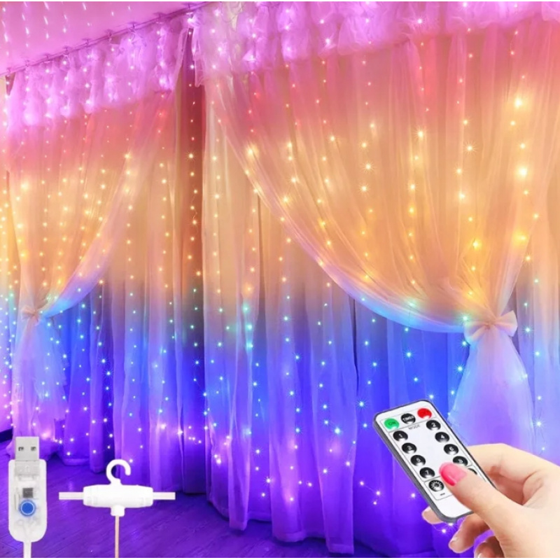 LED svetelná záclona 3x2,8m - multicolor
