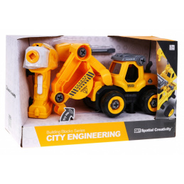 Odskrutkovateľný bager s pohonom pre deti 3+ Elektrický skrutkovač + pohonný modul + zvuky