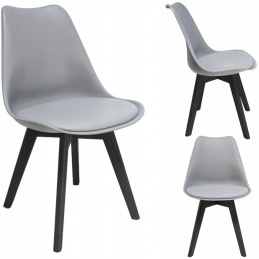 OSLO Skandinávska plastová stolička z ekokože šedá