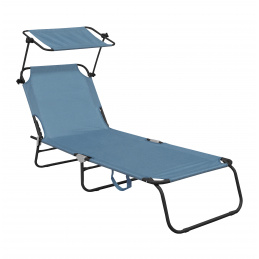 Aga Záhradné polohovacie lehátko so strieškou Svetlo modré Aga Záhradné polohovacie lehátko so strieškou Svetlo modré