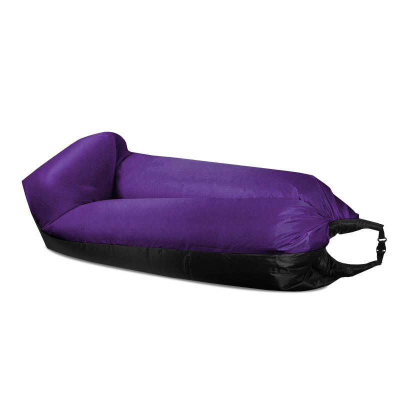 Aga Nafukovací vak LAZY BAG 230x70 cm Čierny/Fialový