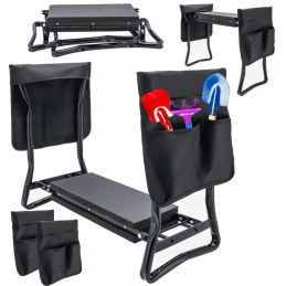 Stolička - záhradná kľačka 3v1 čierna