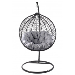 Aga Závesné kreslo ORTA MR4202B-LG Čierne/Svetlo šedé