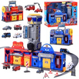 Mega garáž 2v1 policajný hasičský kufor ZA4361