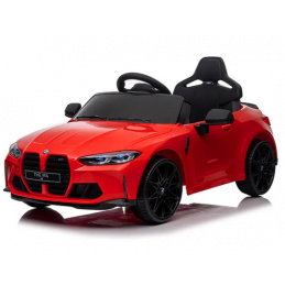 BMW M4 ČERVENÝ Auto na akumulátor EVA Koža pilot