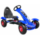 Závodná šliapacia motokára XL pre deti 3+ Modrá + Nafukovacie kolesá + Nastaviteľné sedadlo + Voľnobeh