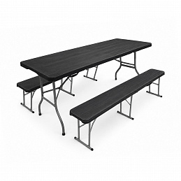 Aga Plastový skladací pivný set Čierny