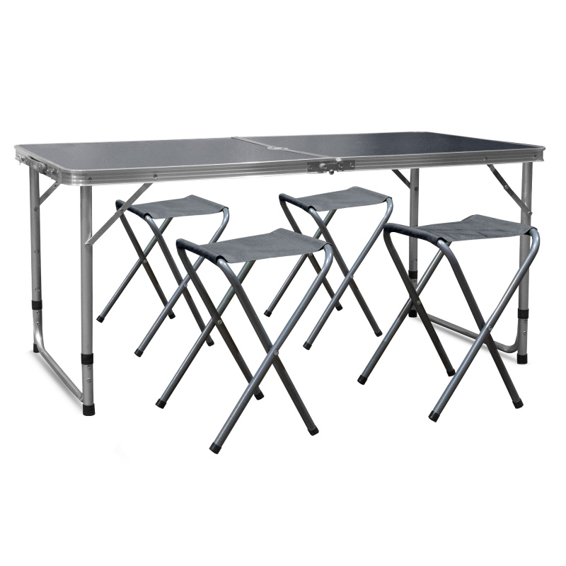 Aga Kempingový skladací set Šedý