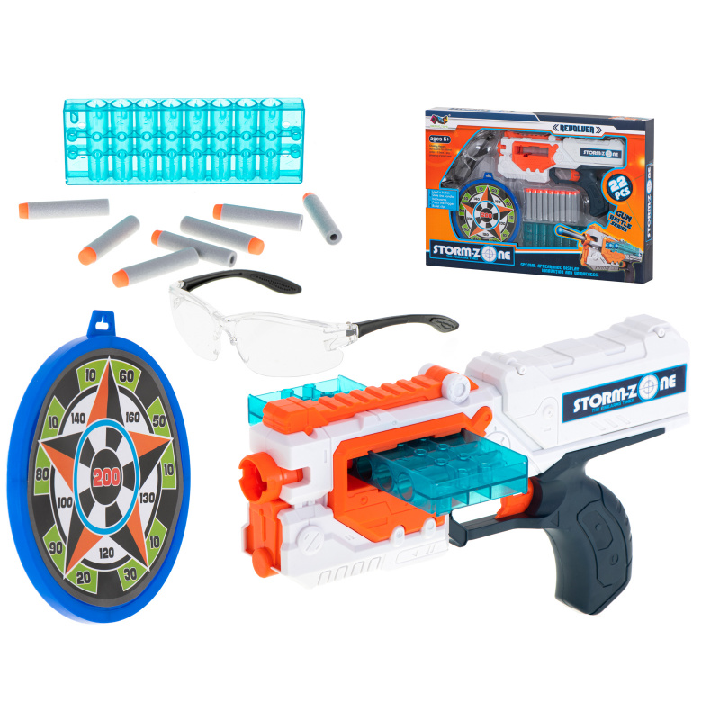 Aga Detský samopal s ochrannými okuliarmi + 18 nábojov