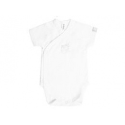 BAMBOOM Bambusové body s krátkymi rukávmi 0m Biele