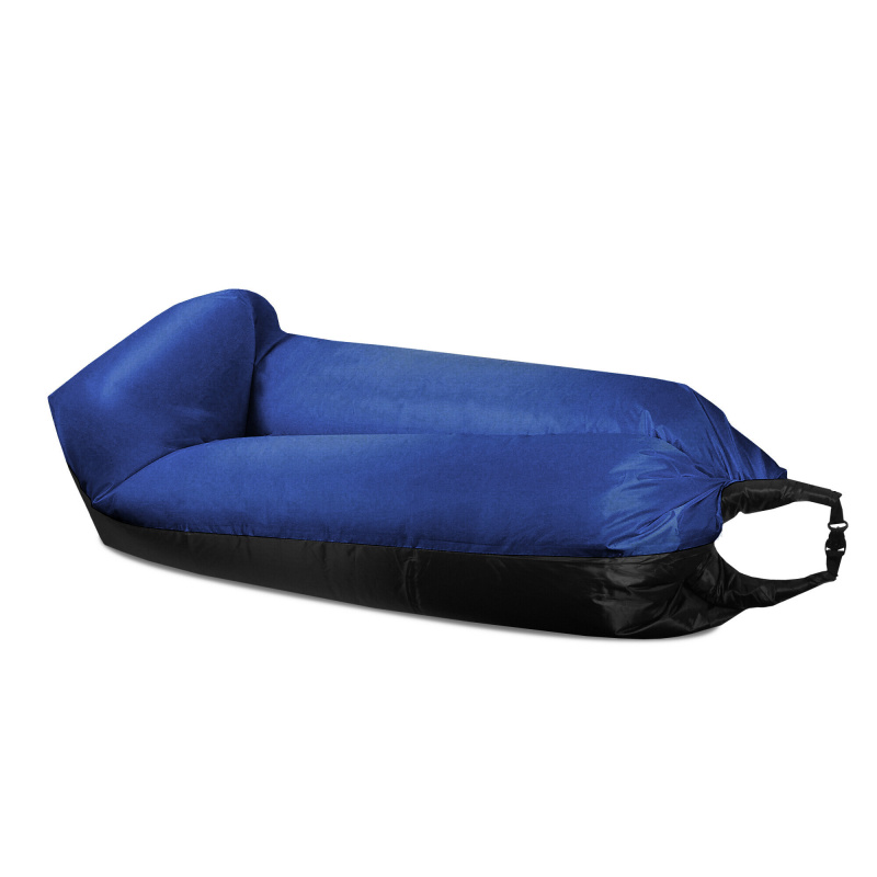 Aga Nafukovací vak LAZY BAG 230x70 cm Čierny/Tmavomodrý