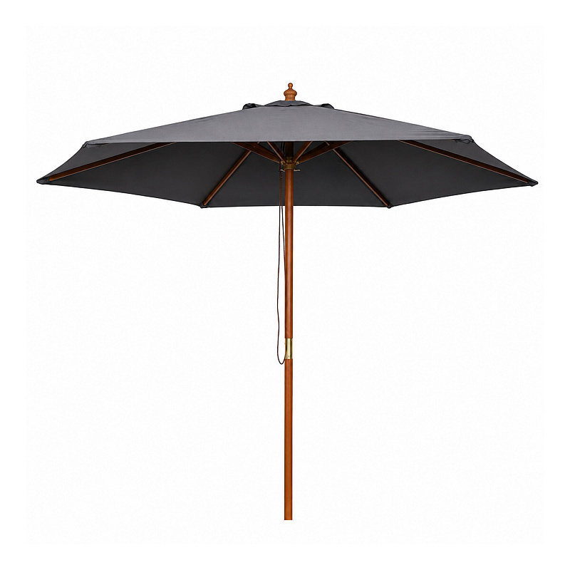 Linder Exclusiv Záhradný slnečník s drevenou konštrukciou 250 cm Tmavo sivý