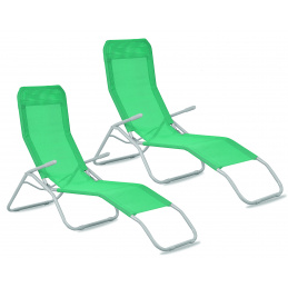 Aga 2x Záhradné lehátko SIESTA Zelené