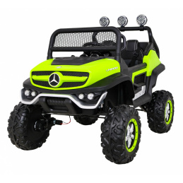 Mercedes Benz Unimog pre deti Zelený + pohon 4x4 + diaľkové ovládanie + batožinový priestor + pomalý štart + MP3 LED Mercedes Benz Unimog pre deti Zelený + pohon 4x4 + diaľkové ovládanie + batožinový priestor + pomalý štart + MP3 LED