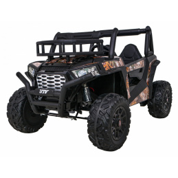 Buggy UTV Off-road pre deti čierna + diaľkové ovládanie + nosič batožiny + pomalý štart + EVA + MP3 LED