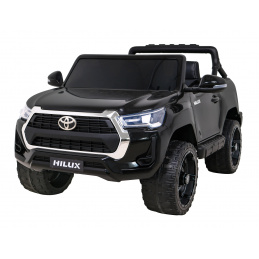 Toyota Hilux batéria pre deti čierna + pohon 4x4 + diaľkové ovládanie + 2 nosiče batožiny + rádio MP3 + LED dióda Toyota Hilux batéria pre deti čierna + pohon 4x4 + diaľkové ovládanie + 2 nosiče batožiny + rádio MP3 + LED dióda