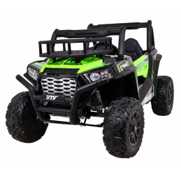 Buggy UTV Off-roader pre deti Zelená + diaľkové ovládanie + nosič batožiny + pomalý štart + EVA + MP3 LED