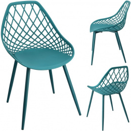 Plastová stolička ARANDA námornícka modrá s modrými nohami