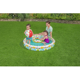 Nafukovací detský bazén 3 v 1 122x20 cm Tropical BESTWAY Pool + plavecké koleso + plážová lopta