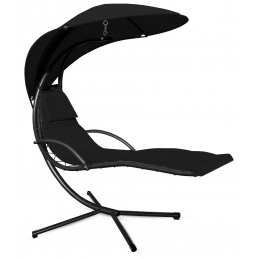 Aga Zahradné závesné lehátko so strieškou Čierne