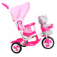 detský trojkolový bicykel Elephant Pink + zvuky + strieška + zábrana + opierka nôh + rukoväť + lyžiny + úložný priestor