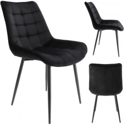 Čalúnená zamatová stolička MISTY čierna