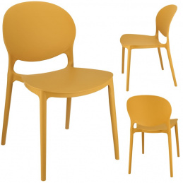 Plastová horčicová stolička JUSTIN