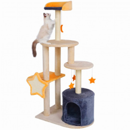 Škrabadlo pre mačku - béžové - s hviezdičkami