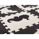 Aga Kontrastné penové puzzle 30 x 30 cm, 25 ks Čierna-smotanová