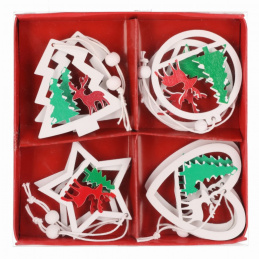 Drevené dekorácie na zavesenie na vianočný stromček