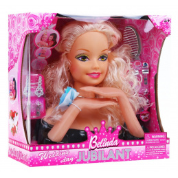 Blonďatá kadernícka bábika pre deti 3+ Sada na česanie + ozdoby a doplnky
