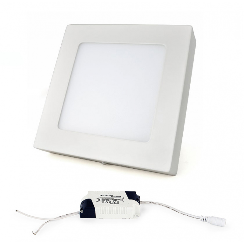 LED panel ŠTVORCOVÝ BRGD0126 170x170x35mm priložený - 12W - 230V - 860Lm - teplá biela