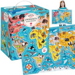 CzuCzu Puzzle Zvieratá na mape sveta 60 dielov ZA4163
