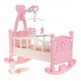 Kolíska pre bábiky Postieľka pre deti 3+ Sada pre starostlivosť o bábiky + príslušenstvo 9 el.