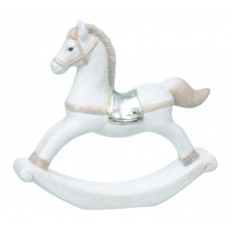 Keramický kôň ako vianočná ozdoba na postavenie