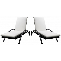 Aga 2x Záhradné polohovacie lehátko LOUNGE polyratan Čierne - II. AKOSŤ