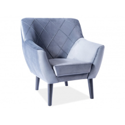 Signal Kreslo Kier 1 Velvet Sivá 14 / Wenge